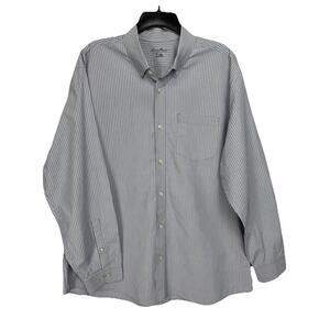 Eddie Bauer Men's XL Blue or Gray Stripe Long Sleeve Button Down Shirt EUC